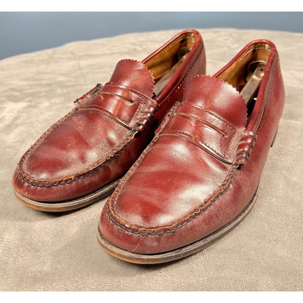 Dexter Burgundy Leather Penny Loafers Mens 9D Beefroll Weejun Style